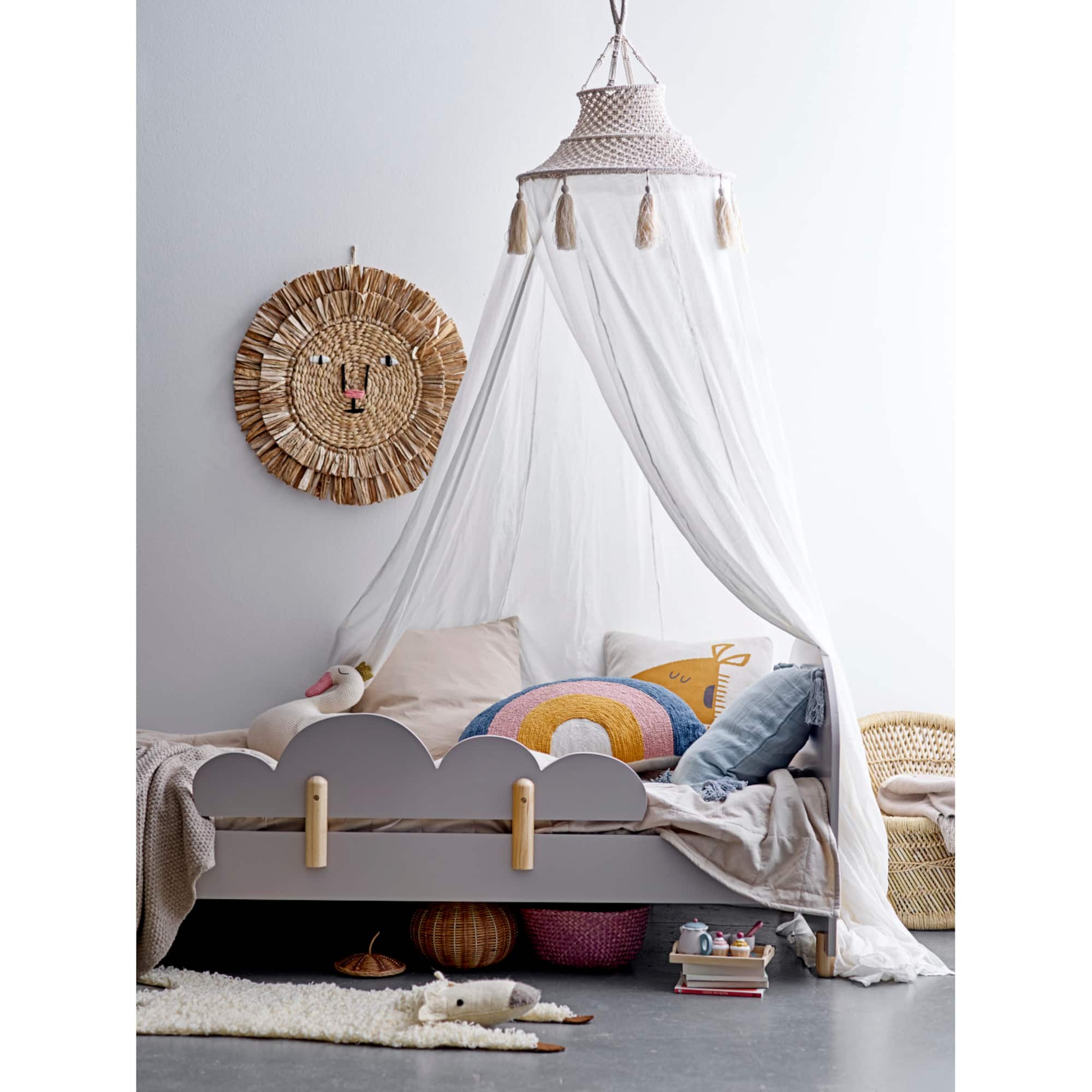 Hello Honey® White Cotton Macramé Canopy with Tassels